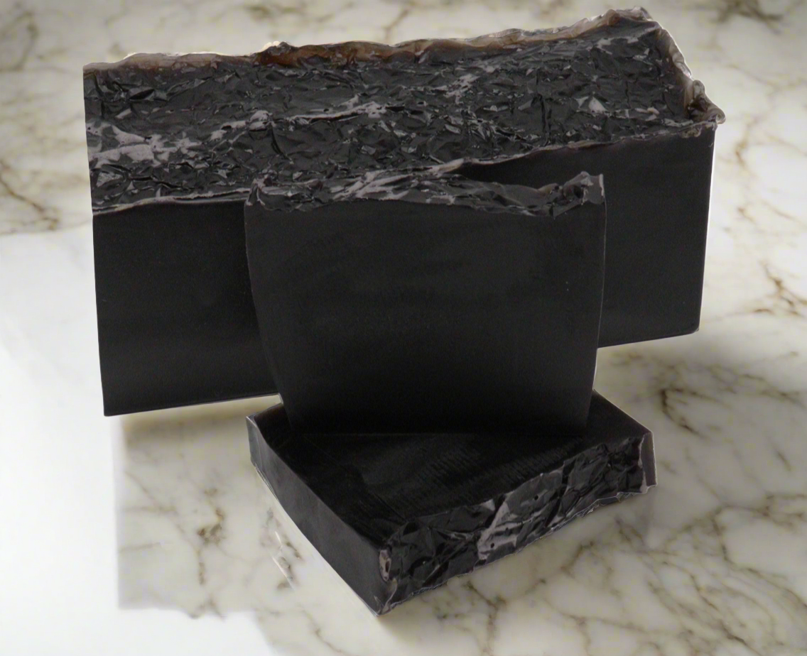 Luxurious Handmade White Fig & Vanilla Soap Loaf with Detoxifying Black Charcoal — Vegan & Cruelty-Free