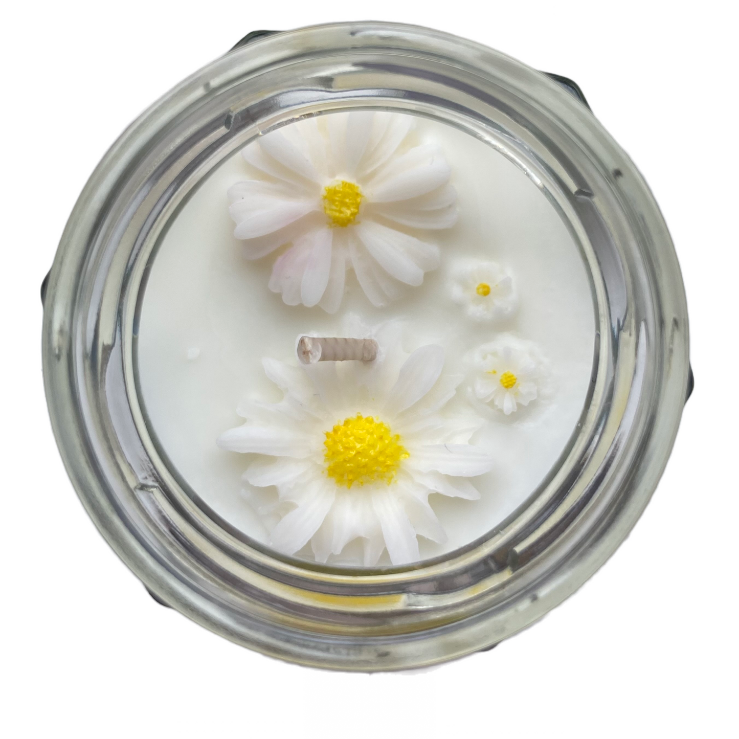🌼 Personalised Daisy Topped Candle – 20cl