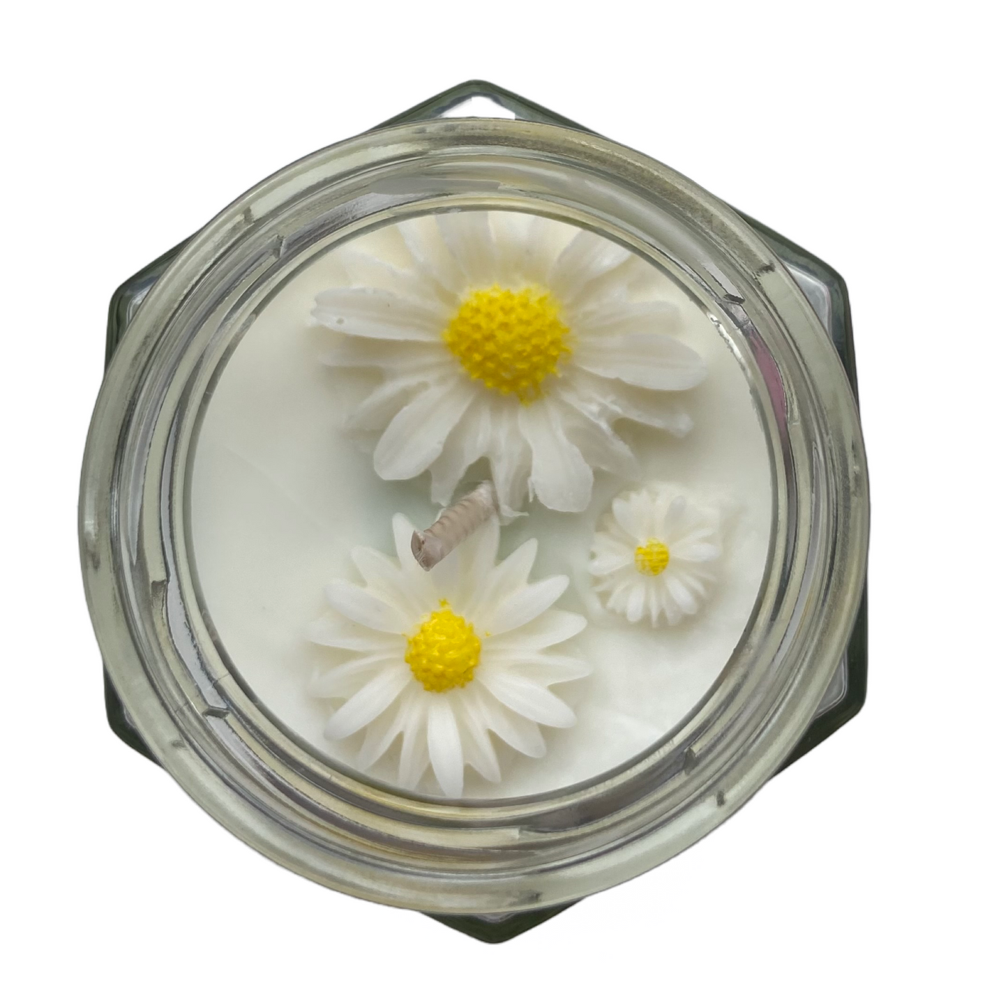 🌼 Personalised Daisy Topped Candle – 20cl