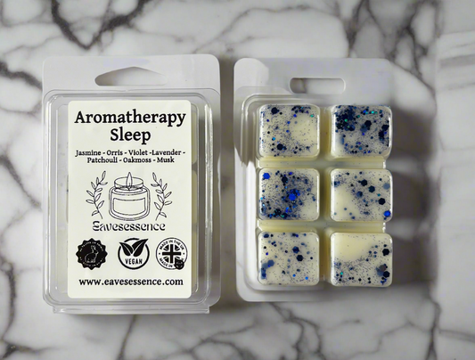 🌙 Sleep Aromatherapy Wax Melts – White Jasmine & Orris

Vegan • Cruelty-Free • Pet Safe • Handmade with Blue Glitter