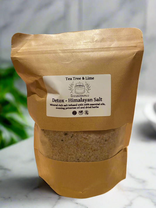 Detox: Himalayan bath salts with tea tree, lime, evening primrose oil and dried herbs 500g