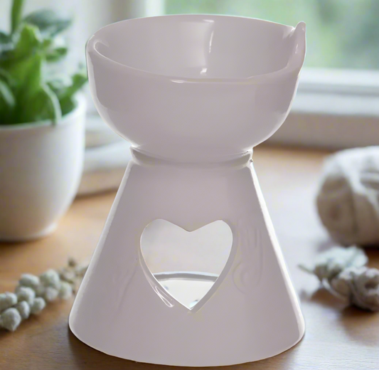 White Heart Wax Melt Burner