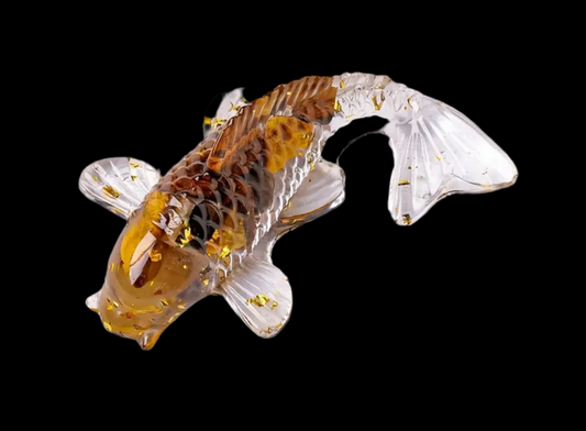 Tiger Eye Crystal Chip Koi Fish – Handcrafted Resin Ornament (6cm)
