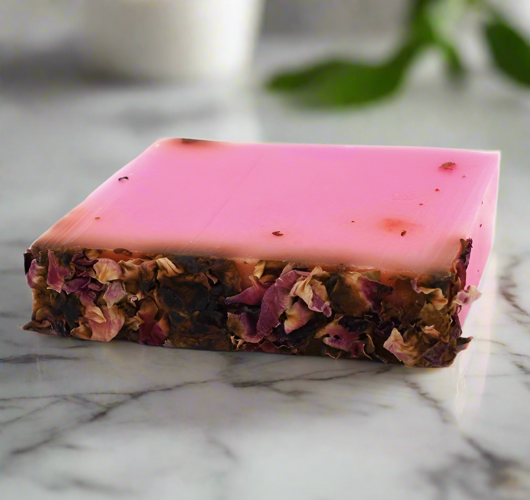 Handcrafted Rose Soap with Rose Petals 100g