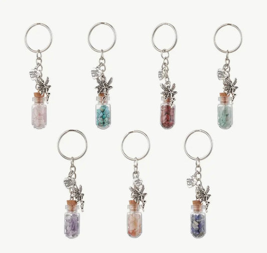 ✨ Wish Bottle Gemstone Crystal Keyring – 9cm Approximate